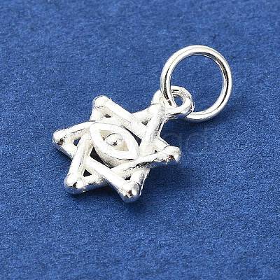 925 Sterling Silver Star of David with Eye Charms STER-M119-11S-1