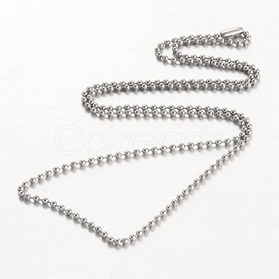 Tarnish Resistant Stainless Steel Ball Chains Necklace NJEW-JN01427-01-1