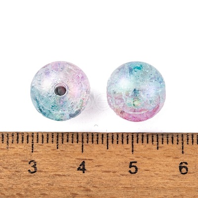 UV Plating Rainbow Iridescent Acrylic Crackl Beads PACR-C009-02H-1