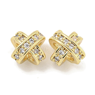 Brass with Clear Cubic Zirconia Charms KK-Q820-21G-1