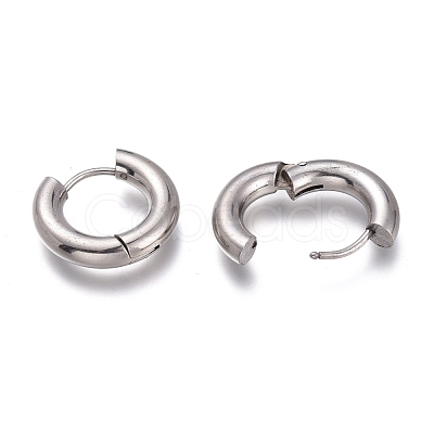 Tarnish Resistant 201 Stainless Steel Huggie Hoop Earrings EJEW-O095-05-25-1