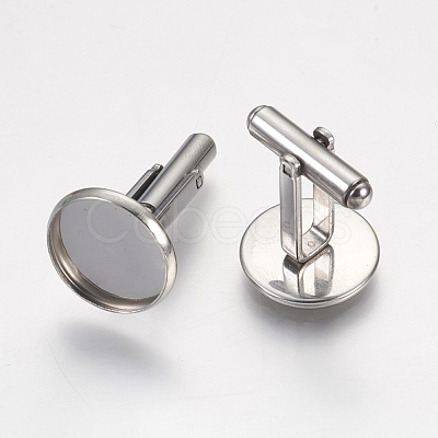 Tarnish Resistant 304 Stainless Steel Cuffinks STAS-G187-23P-14mm-1