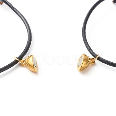 Magnetic Alloy Heart Charm Bracelet Sets for Valentine's Day BJEW-JB06415-01-1