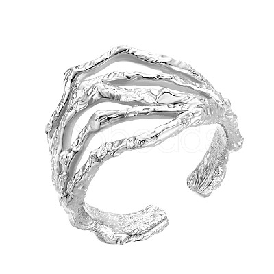 SHEGRACE Rhodium Plated 925 Sterling Silver Branch Rings JR832A-1