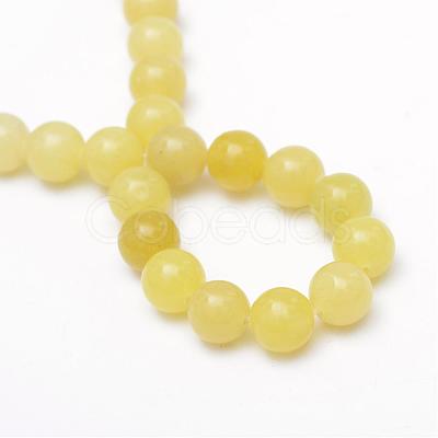 Round Dyed Natural Topaz Jade Bead Strands G-R345-6mm-10-1