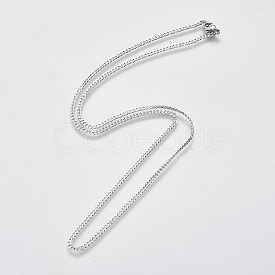 Non-Tarnish 304 Stainless Steel Curb Chain Necklaces NJEW-L162-01B-P-1