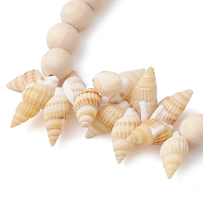 Summer Beach Natural Spiral Shell Stretch Bracelets BJEW-JB10355-1