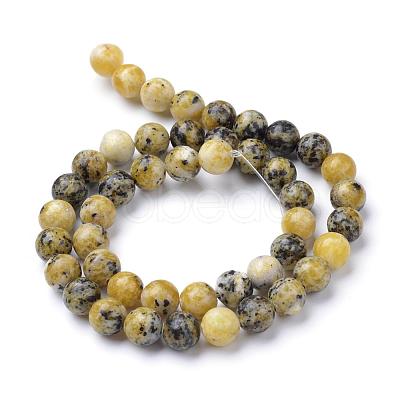 Natural Yellow Turquoise(Jasper) Beads Strands G-R345-8mm-44-1