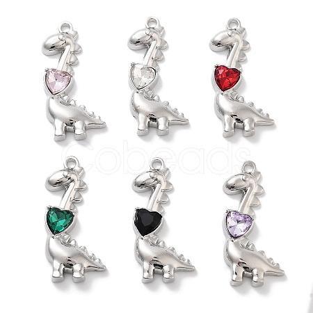 Rack Plating Alloy Rhinestone Pendants PALLOY-F311-20P-1