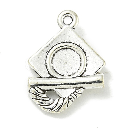 Tibetan Style Alloy Pendant Cabochon Settings TIBE-I026-6010AS-1