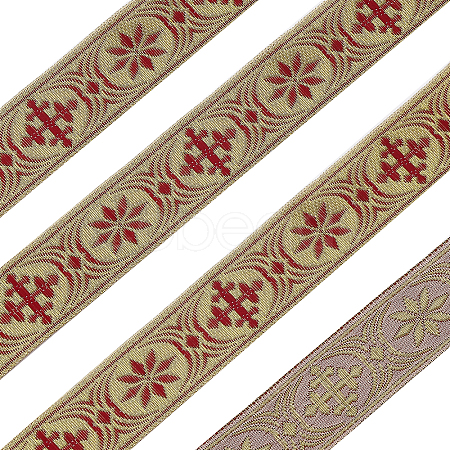 Ethnic Style Polyester Jacquard Ribbon OCOR-WH0079-19A-1