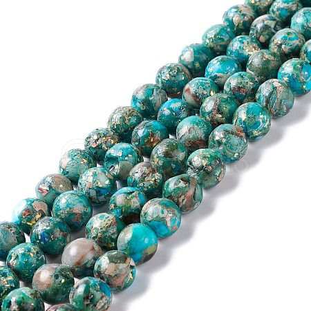 Assembled Natural Imperial Jasper & Synthetic Opal Beads Strands G-K317-A09-01-1
