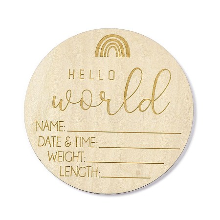 Wooden Hello World Baby Photo Props WOOD-D023-07-1