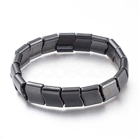 Magnetic Synthetic Hematite Beads Stretch Bracelets BJEW-A115-03-1