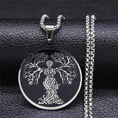 304 Stainless Steel Enamel Necklaces NJEW-Q338-04P-1