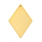 925 Sterling Silver Blank Pendants, Rhombus Charms, Golden, 17.5x11.5x0.5mm, Hole: 0.9mm