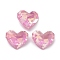 Glass Rhinestone Cabochons, Point Back & Back Plated, Faceted, Heart, Light Rose, 10x12x5mm