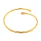 Ion Plating(IP) 304 Stainless Steel Cuff Bangles, Torque Bangles, Real 18K Gold Plated, Inner Diameter: 2-5/8 inch(6.8cm)