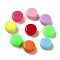 Opaque Acrylic Beads, Flat Round, Mixed Color, 10x5mm, Hole: 1.8mm, about 1500pcs/500g