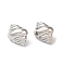 Rack Plating Brass Stud Earrings, Shell Shape, Long-Lasting Plated, Platinum, 27x20mm