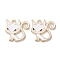 Alloy Enamel Pendants, Golden, Animals Theme Charm, Cat Shape, 19x20x1.5mm, Hole: 1.5mm