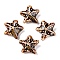 Handmade Porcelain Beads, Fancy Antique Glazed Porcelain, Starfish, Saddle Brown, 19~20x21~23x9~10.5mm, Hole: 2~2.5mm