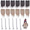 Gorgecraft Gnome/Dwarf Doll DIY Accessories, including 12Pcs Faux Fur Beard, 6Pcs Polycotton Braid, 12Pcs Wood Bead Nose, Mixed Color, Beard: 180~190x90~95x1mm, Bead: 15mm, Rope: 155~175x11x9mm