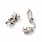 Alloy Clip-on Earring Findings, with Horizontal Loops, Flat Round, Platinum, 15x7x9mm, Hole: 1mm