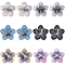 Gorgecraft 12Pcs 6 Colors 3D Flower Glass Beaded Appliques, Polyester Embroidery Lace Ornament Accessories, Mixed Color, 35x35.5x10.5mm, 2pcs/color