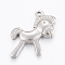 Tarnish Resistant 304 Stainless Steel Pendants, Horse, Stainless Steel Color, 20x19x4mm, Hole: 2mm