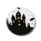 Halloween Series Acrylic Cbabochons, Black, Castle, 25x3mm