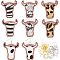 Olycraft DIY Cattle Head Dangle Earring Making Kit, Including Leopard Print Pattern Cowhide Leather Big Pendants, Brass Earring Hooks, Brown, 88Pcs/box