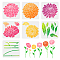 7Pcs 7 Styles PET Hollow Out Drawing Painting Stencils, for DIY Scrapbook, Photo Album, Leaf & Branch & Flower Pattern, Mixed Patterns, 300x300mm, 1pc/style