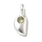 925 Sterling Sliver Cubic Zirconia Moon Charms, 925 Sterling Silver Plated, Olive, 8.5x3.5x2mm, Hole: 1.5mm