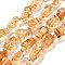 Natural Citrine Beads Strands, with Glass Seed Beads, Nuggets, 12~26x10~16x8~10mm, Hole: 1.4mm, about 24~26pcs/strand, 14.57~15.75''(37~40cm)