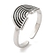 304 Stainless Steel Enamel Open Cuff Rings for Women, Stainless Steel Color, Inner Diameter:  Adjustable