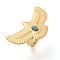 Eagle 304 Stainless Steel Adjustable Rings for Women, with Synthetic Turquoise Beads, Golden, Inner Diameter: 17mm