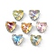 Brass Glass Rhinestone Sew on Rhinestones, Heart, Faceted, Mixed Color, Platinum, 10x10x7mm, Hole: 0.8mm