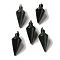 Natural Indian Agate Pendants, Cone Charms with Rack Plating Platinum Plated Brass Snap on Bails, 36~36.5x15~15.5mm, Hole: 5~6.5x2mm