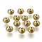 Tibetan Style Alloy Beads, Round, Antique Golden Color, Lead Free & Nickel Free & Cadmium Free, Size: about 8mm in diameter, 7mm thick, hole: 1.5mm