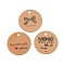 100Pcs Paper Word Printed Gift Tags, Round, BurlyWood, 3x0.04cm