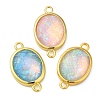 Synthetic Opal Connector Charms KK-S370-03G-1