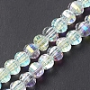 Electroplate Transparent Glass Beads Strands EGLA-K015-13G-2