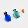DICOSMETIC 18Pcs 9 Colors Hexagon Dollhouse Miniature Glass Cork Bottles Ornament AJEW-DC0001-11-5