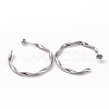 201 Stainless Steel Wave C-shape Stud Earrings with 304 Stainless Steel Pins EJEW-G298-04P-2