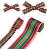 2Rolls 2 Styles Stripe Pattern Printed Polyester Grosgrain Ribbon OCOR-TA0001-37J-2