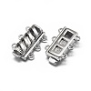 Rhodium Plated 925 Sterling Silver Box Clasps X-STER-L057-017P-2