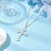 Cross Fleury Acrylic Imitation Pearl Pendant Necklaces NJEW-JN04985-2