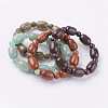 Natural Mixed Stone Beads Stretch Bracelets BJEW-K164-D-1