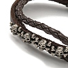 PU Imitation Leather Braided Cord Bracelets BJEW-P329-02AS-3